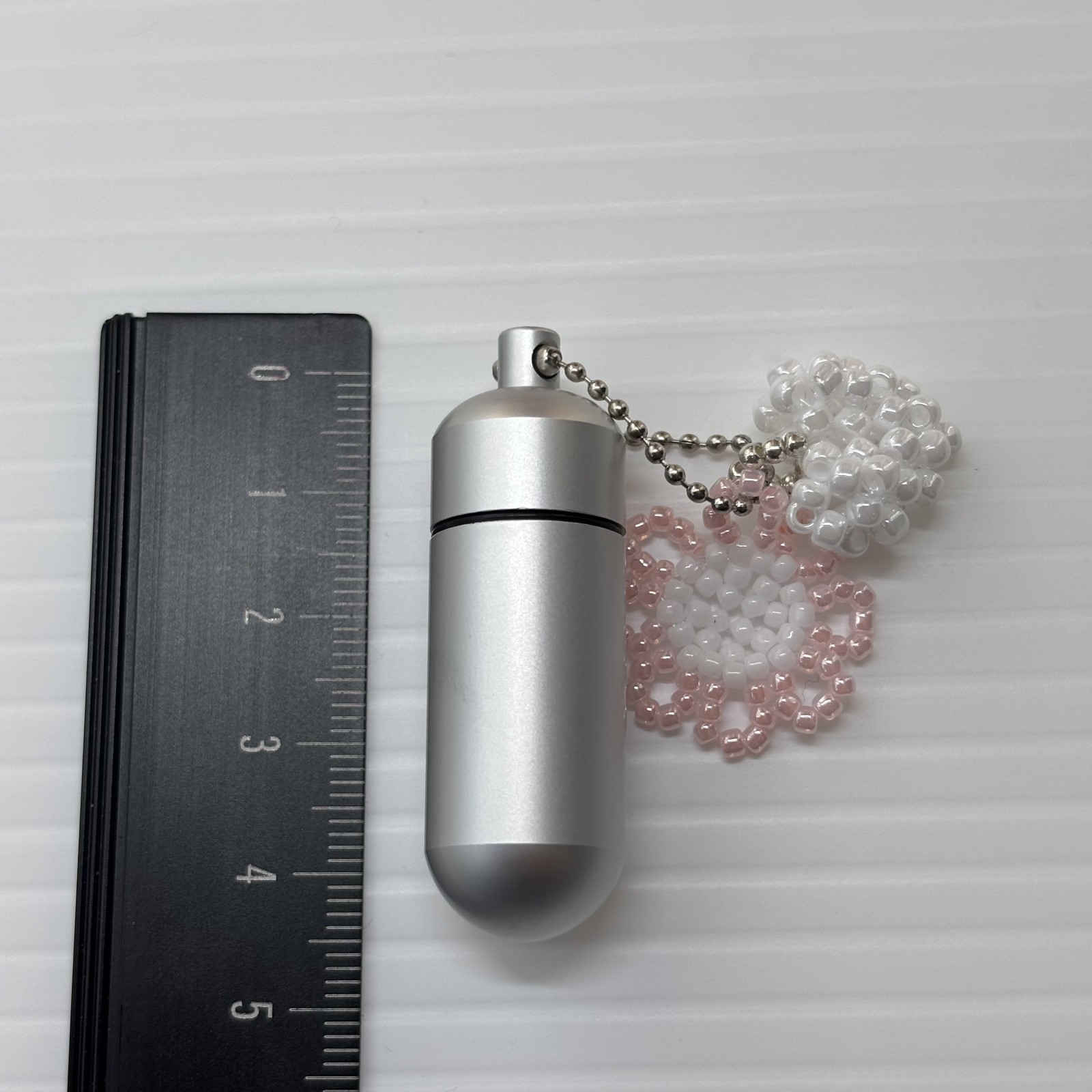 Cremation Ashes Keychain – Cremation Keepsake(pink flowers and white heart)