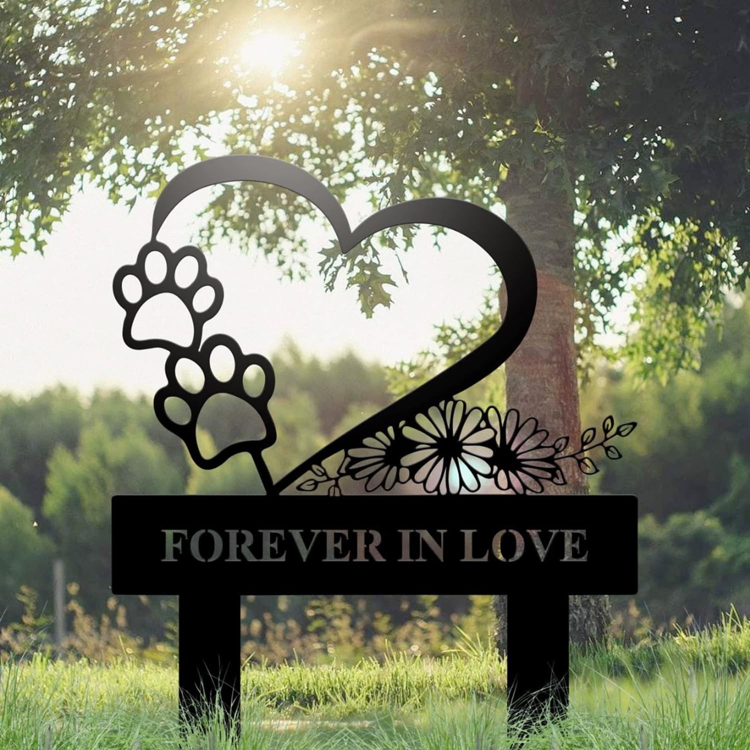 Pet Memorial Garden Stake for Dog or Cat – Weatherproof Metal Grave Marker, D…