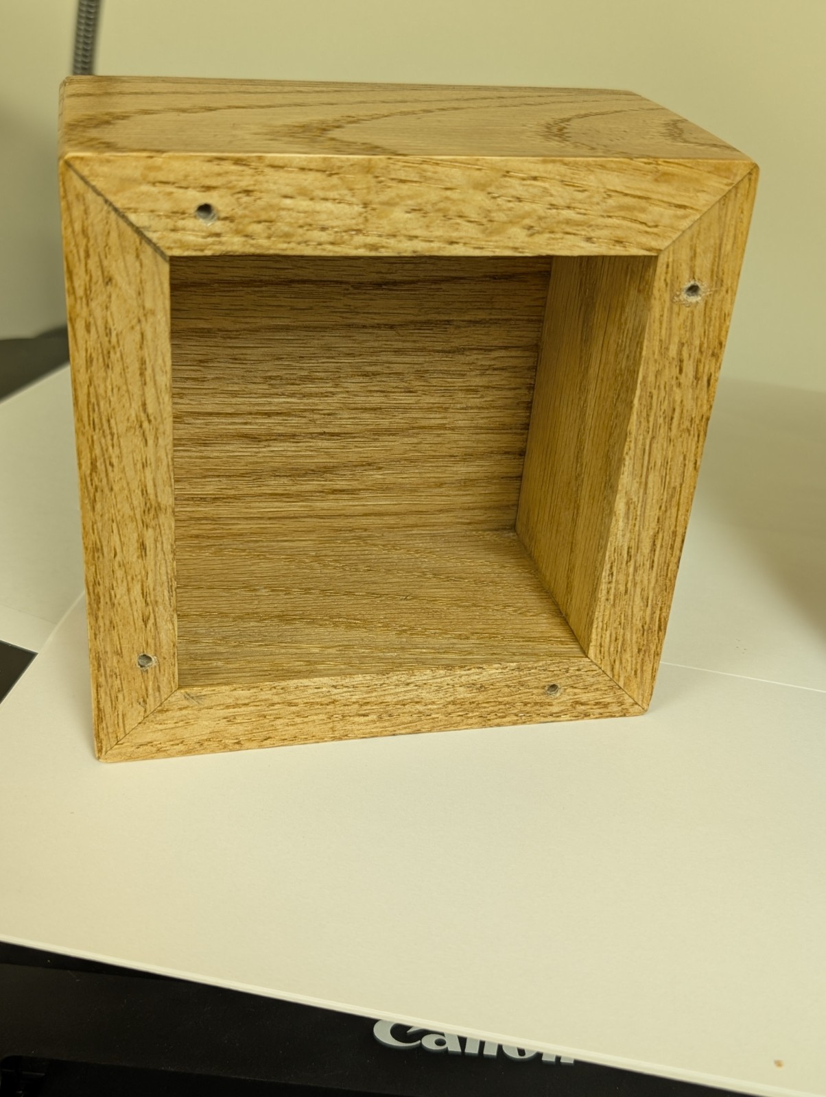 Pet Memorial Cremation Urn- Small Dog Or Cat – Solid Oak with Cherry Finish