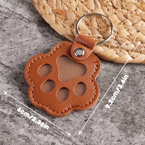5PCS Pet Hair Storage Keychain, Pet Dog Cat Hair Collector Paw Shaped fur