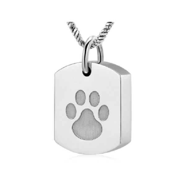 Minicremation Cremation Jewelry Urn Necklace for Ashes for Pet Paw Print