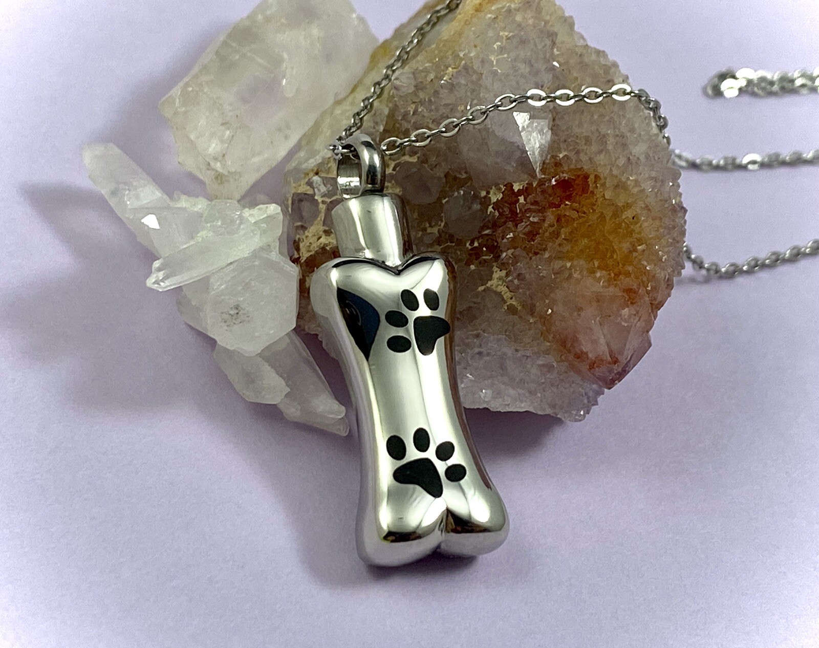 Dog Cremation Pendant Urn Keychain 1″ Key Ring for Ashes Pet Bone Silver Gift