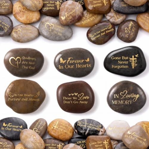 Pcs Memorial Stone 1.97 Inch Celebration of Life Elegant Style 30 Deep Color
