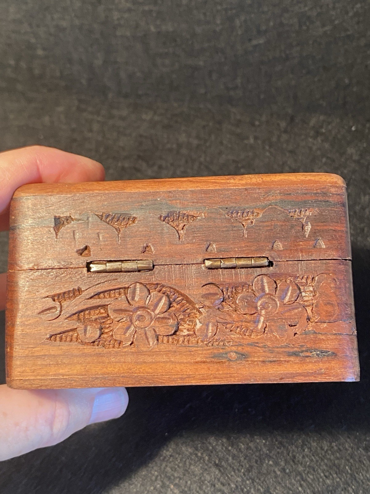 Cremation Urn For Ashes Small Wooden Pet Memorial Keepsake Box Trinket Brass