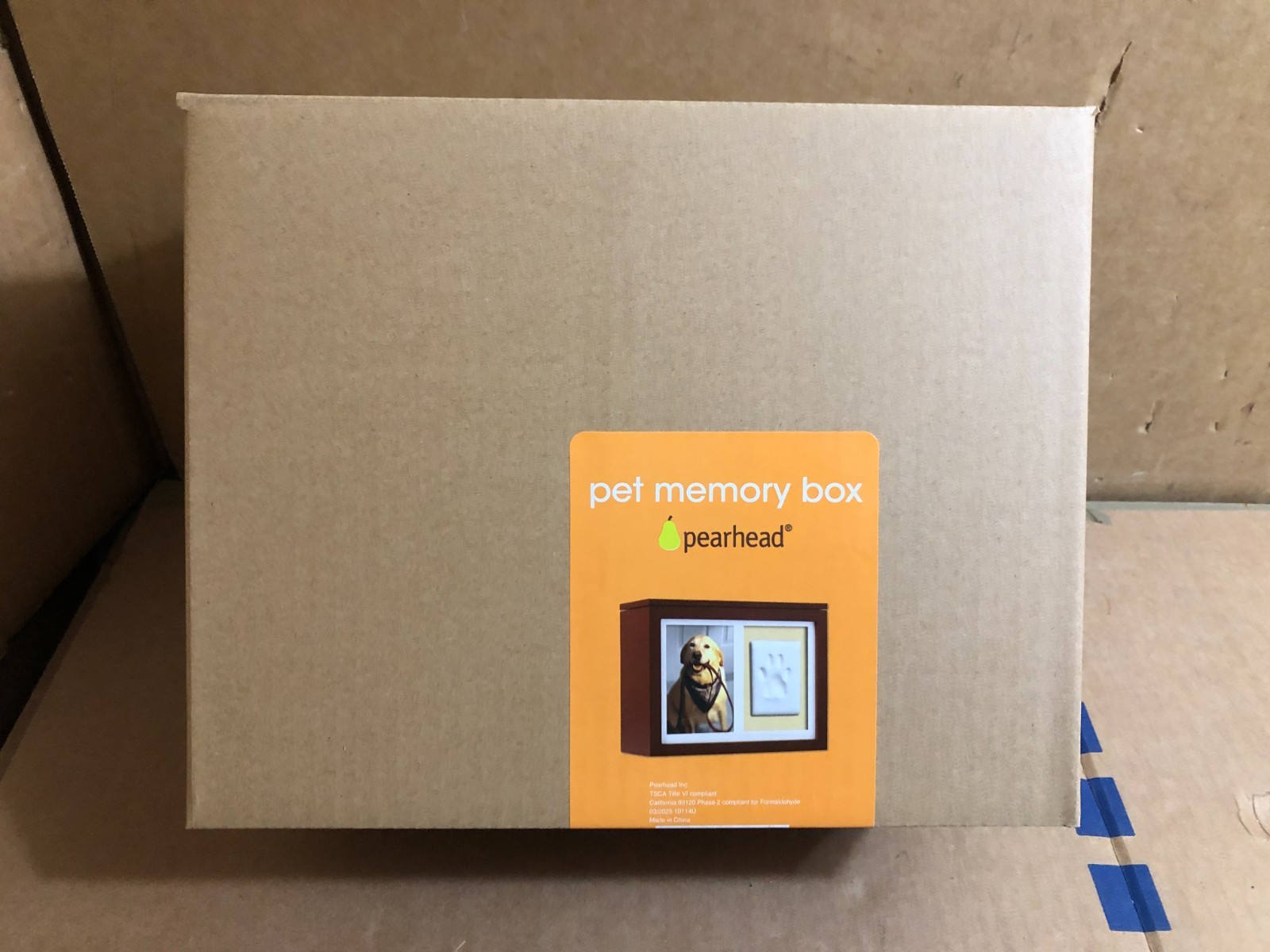 Pet Photo Memory Box and Impression Kit for Dog or Espresso Clay Pawprint Urn**
