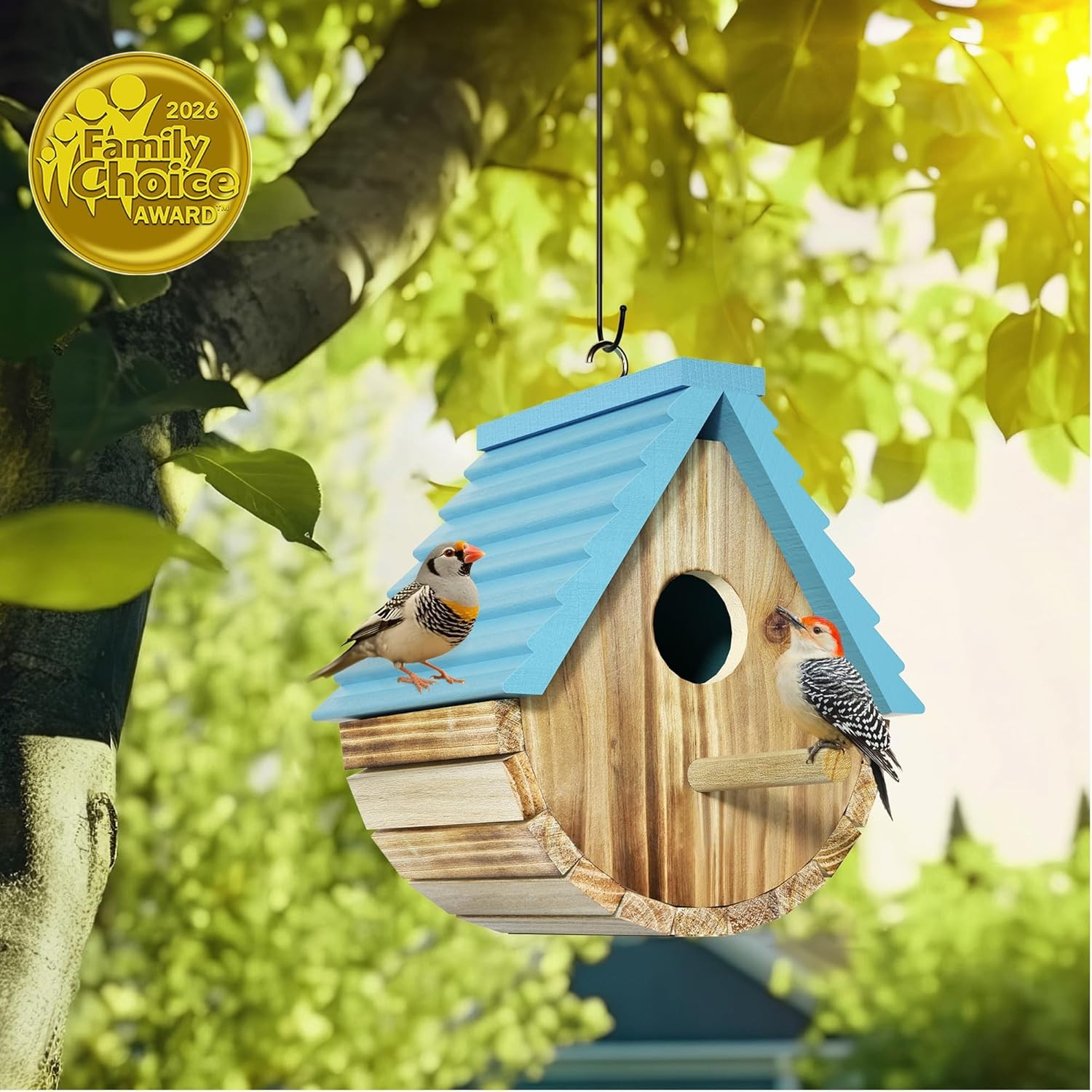 Auslar Wooden Birdhouse Hanging Garden Bluebird Cardinal