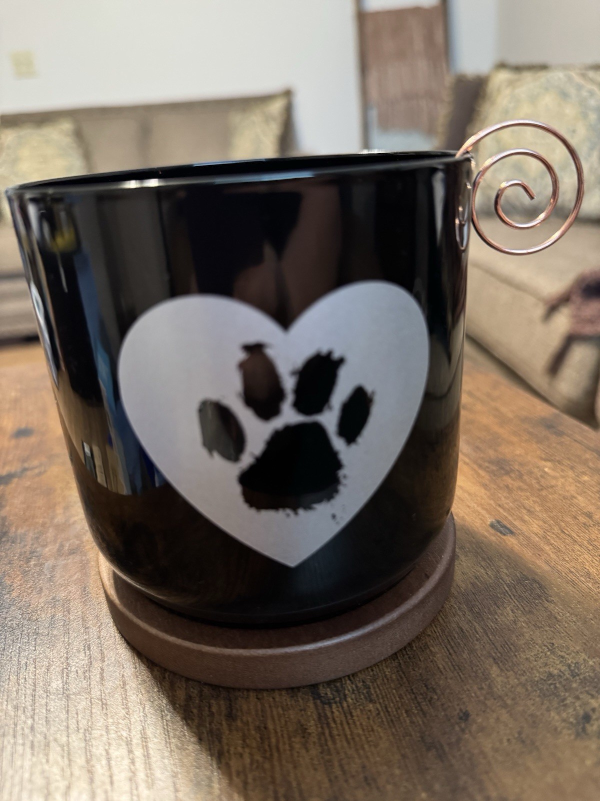 Pet Memorial Planter By Capti Pets Polished Black Metal 4.25”