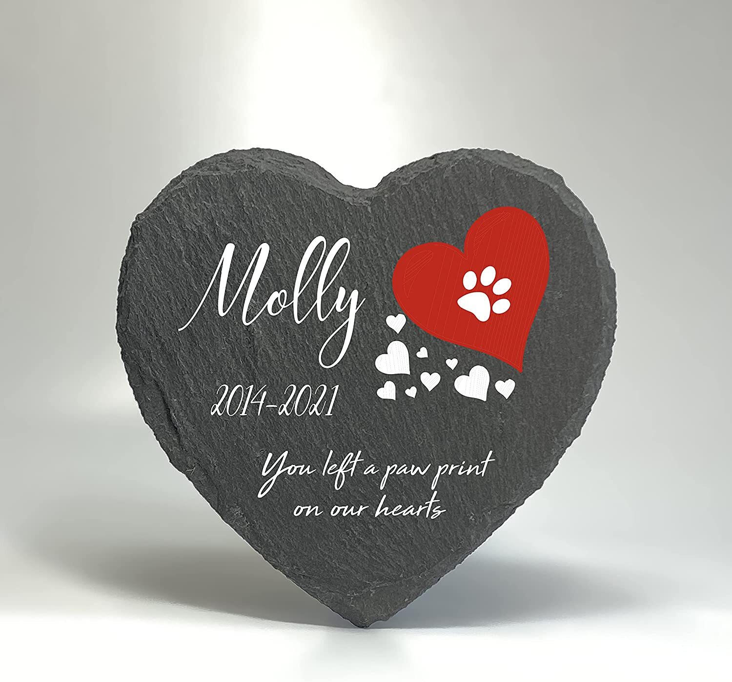 Personalised Pet Memorial Heart Plaque Grave Marker Cat Dog Hamster Birds Mouse