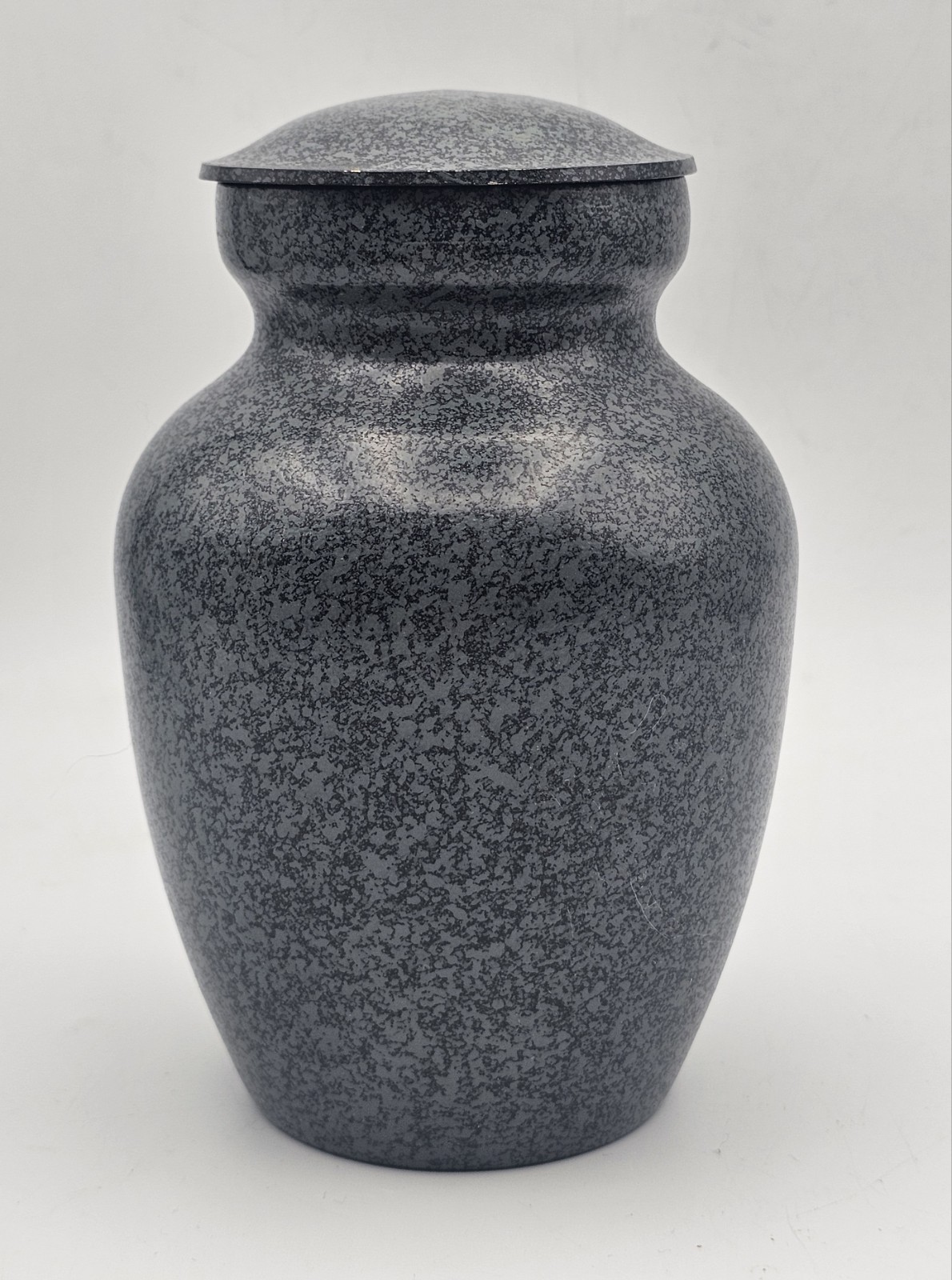 Brass Small Memorial Cremation Urn w/ Metal Lid 6″~ Human/Pet Ashes Grey & Black