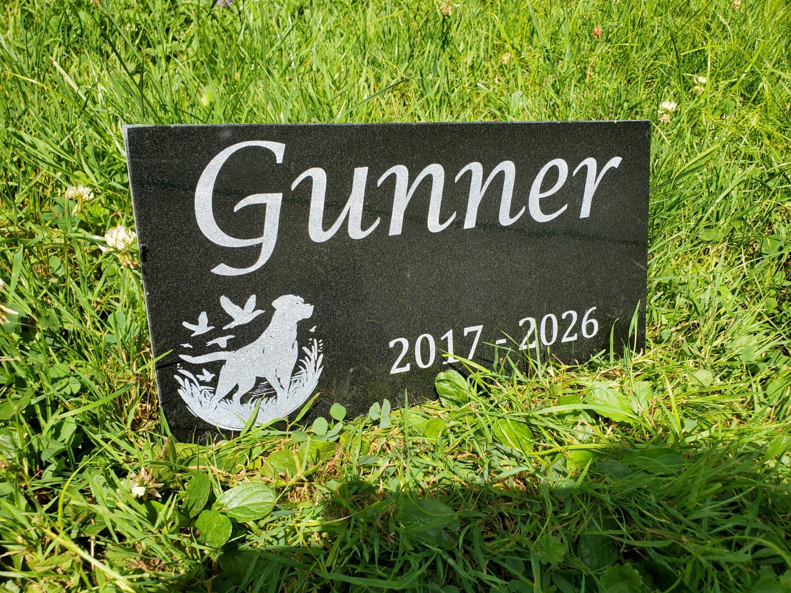 Hunting Dog Grave Marker Headstone Garden Pet Loss Memorial Burial Stone t25