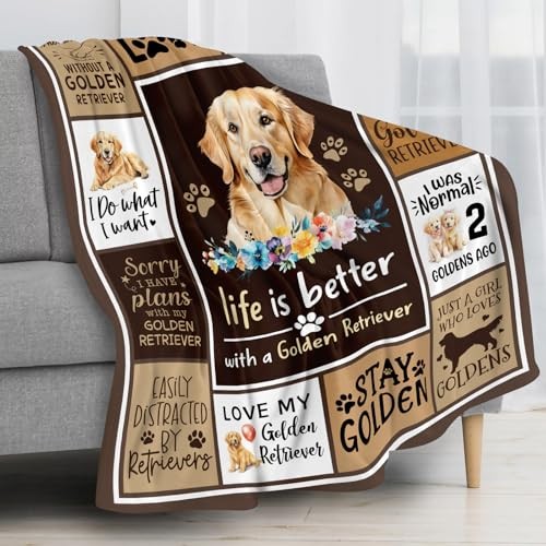 Golden Retriever Gifts for Women, Golden Brown-golden retriever 50X60 Inch