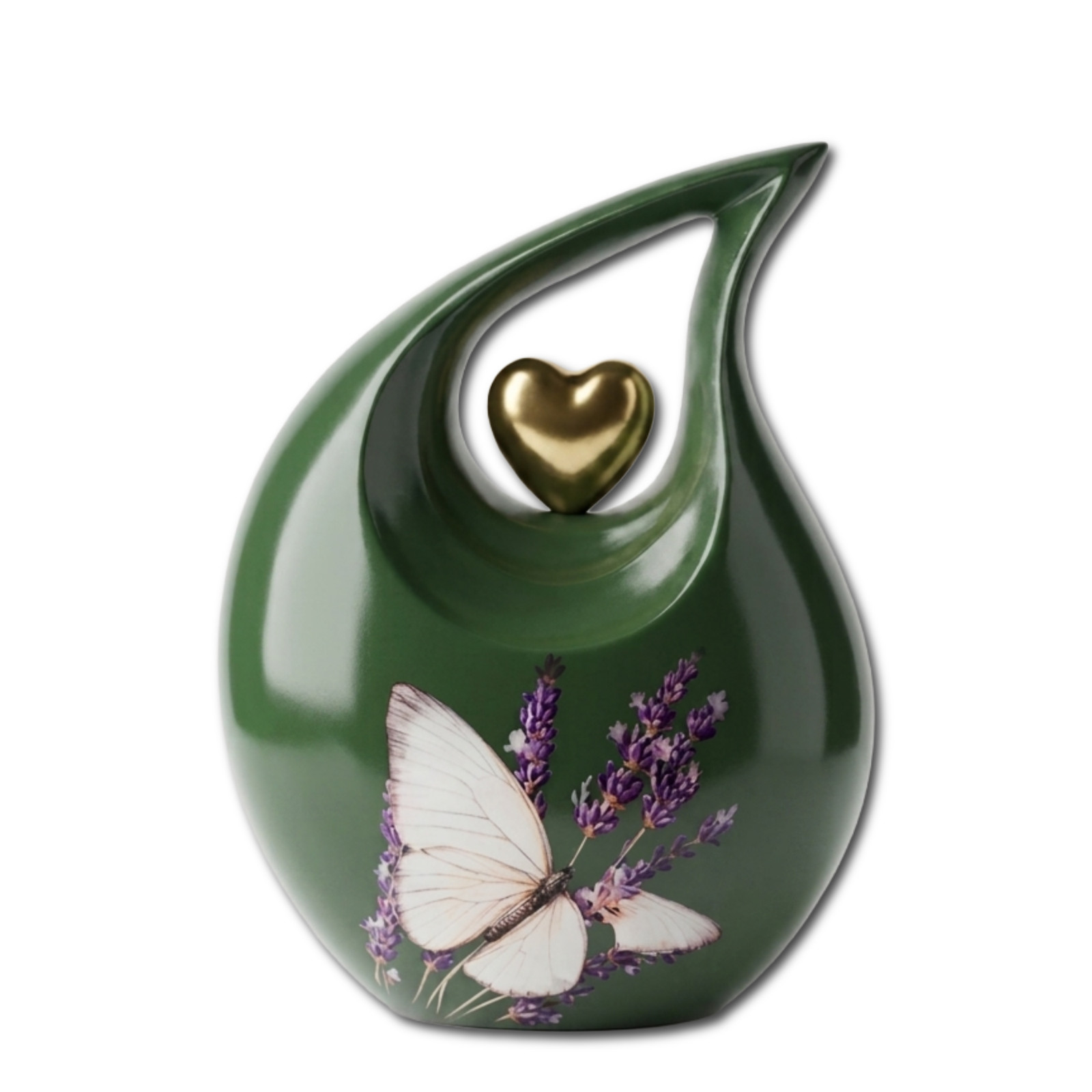 Green Teardrop Cremation Urn Adult Human Ashes 200 Cu In Memorial Female Earns