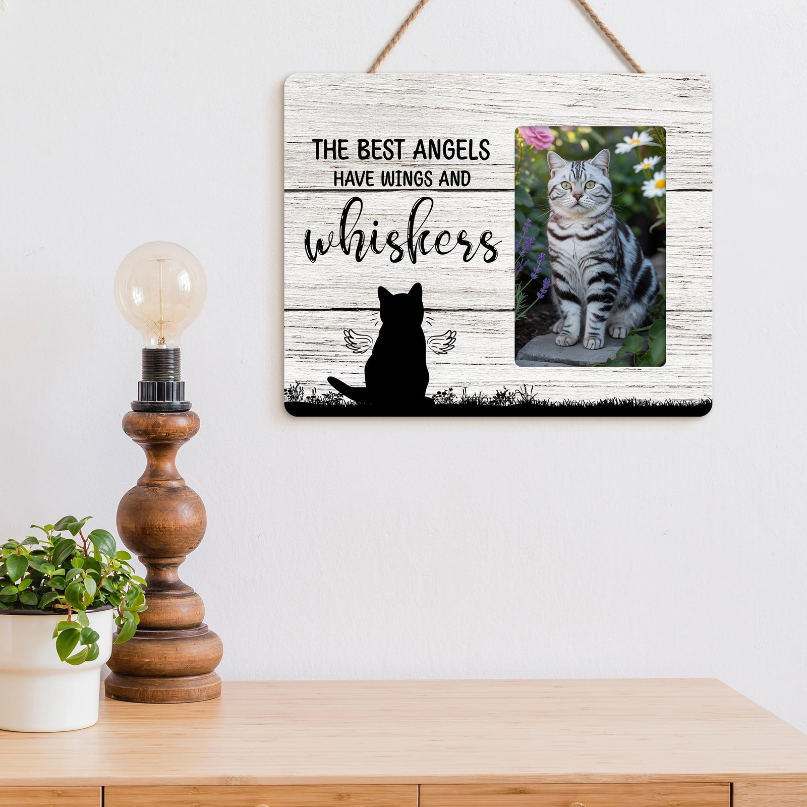 Cat Memorial Gifts for Loss of Cat, Pet Sympathy Gift Wooden Picture Frames, …