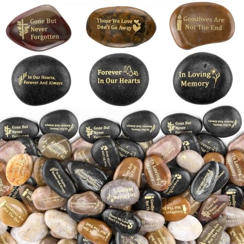 Pcs Memorial Stone 1.97 Inch Celebration of Life 1.97 inches 72 Deep Color
