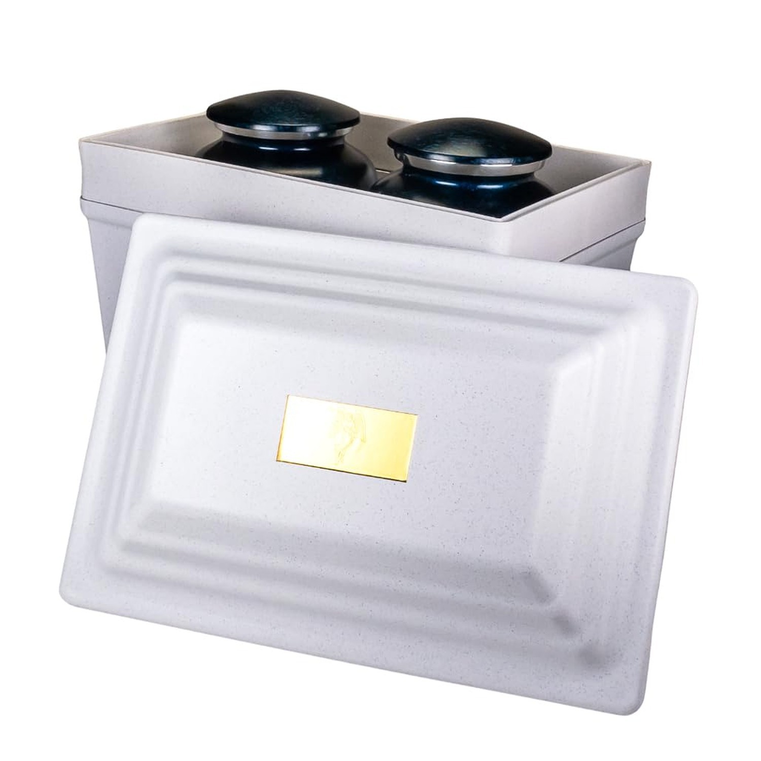 Fortress Urn Vault Double in White, Urn Vault for Two, Companion Urn Vault fo…