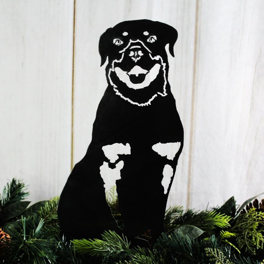 Rottweiler Black Metal Dog Silhouette