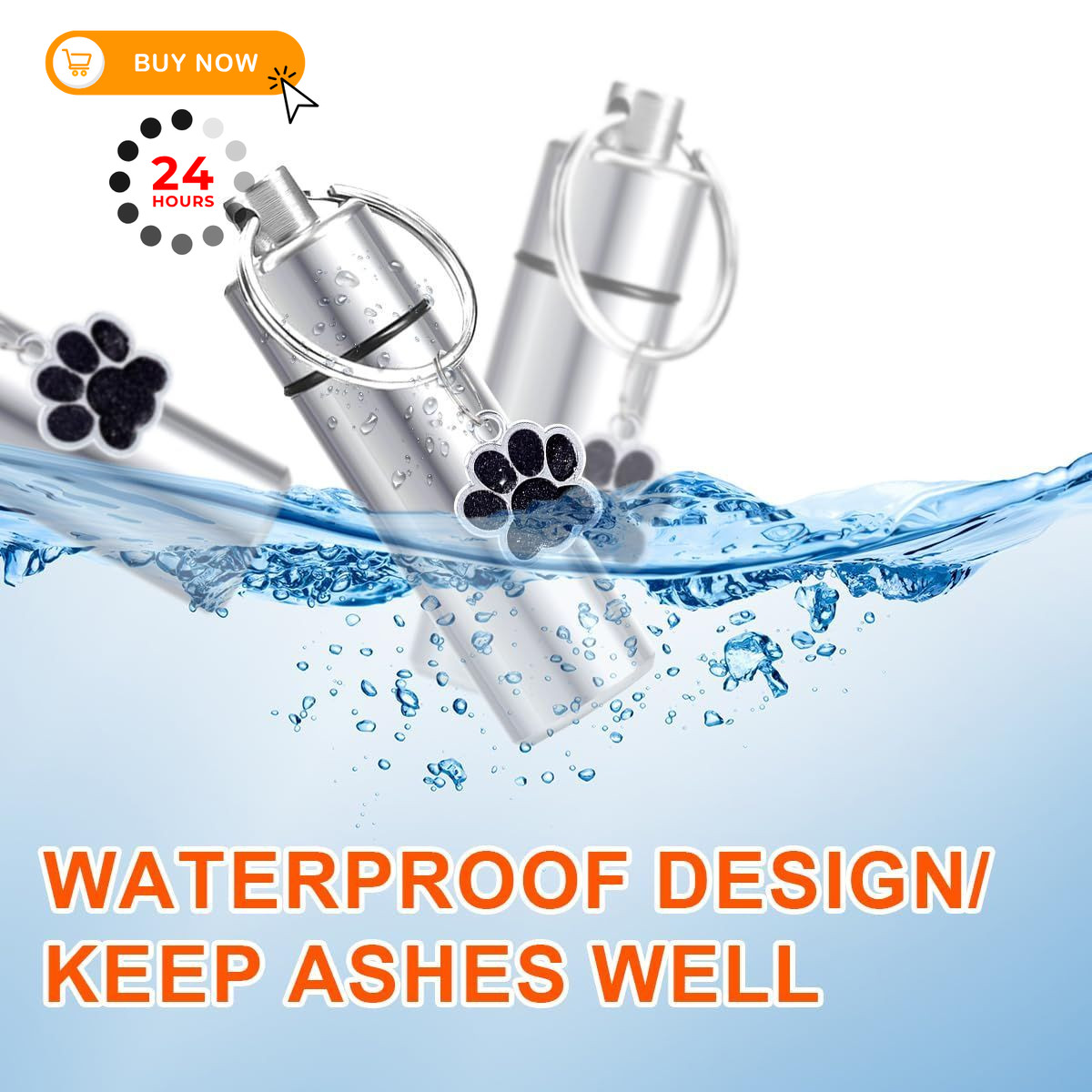 Asaisimg 3 Pcs Mini Urn for Dog Ashes, Waterproof Cremation Pet Urns Silver