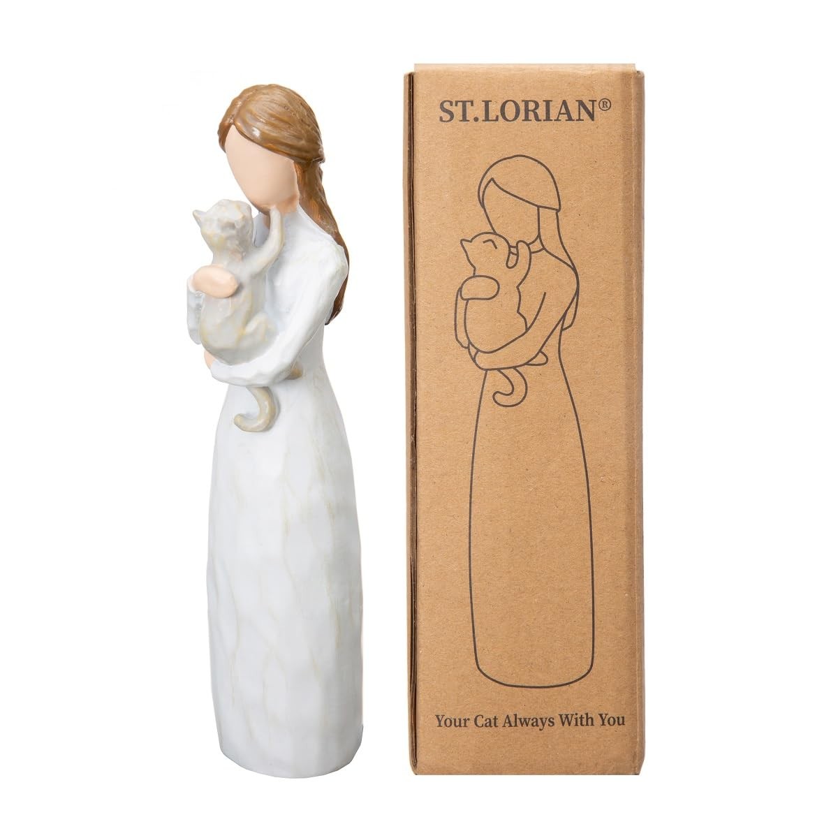 ST.LORIAN Cat Memorial Gifts for Loss of Cat,Pet Sympathy Gift Gray