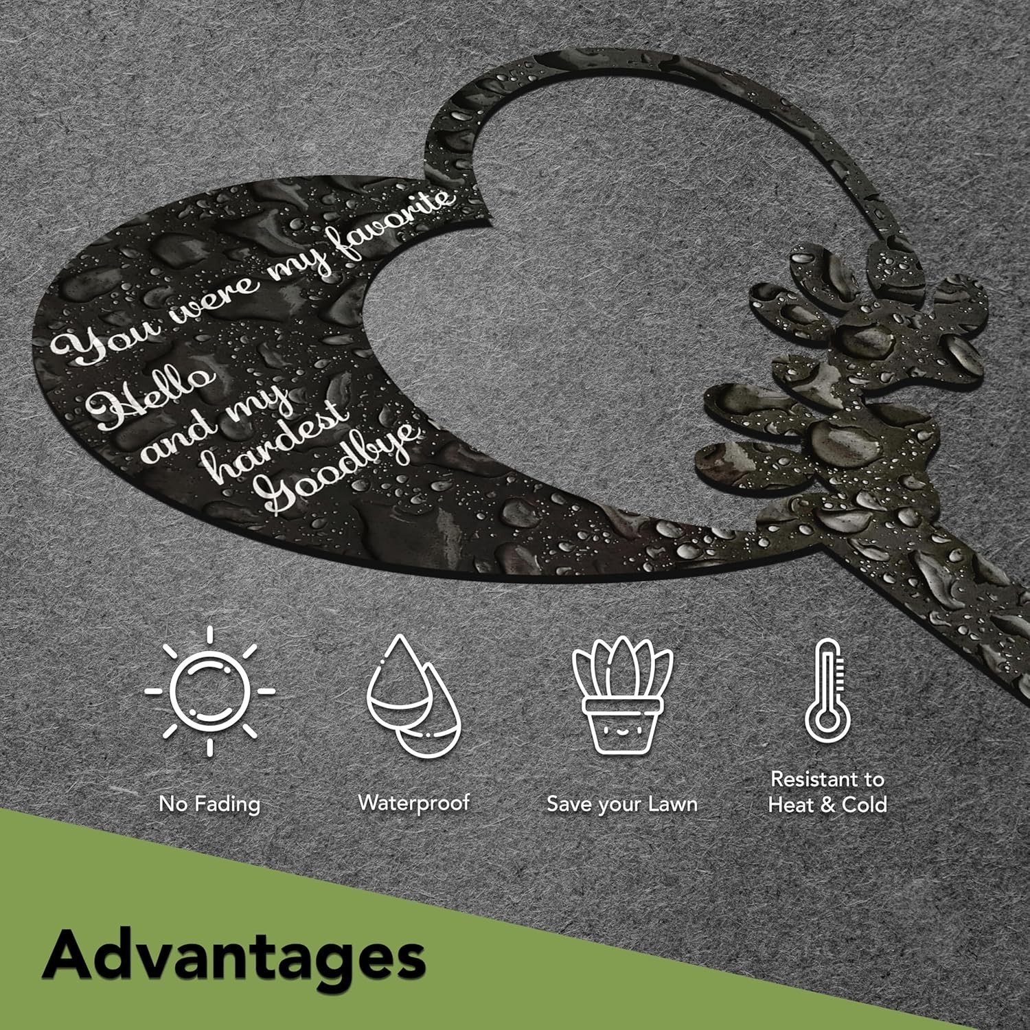 Pet Memorial Graves Markers, 9×12 Iron Dog and Cat Cemetery Headstones Decora…