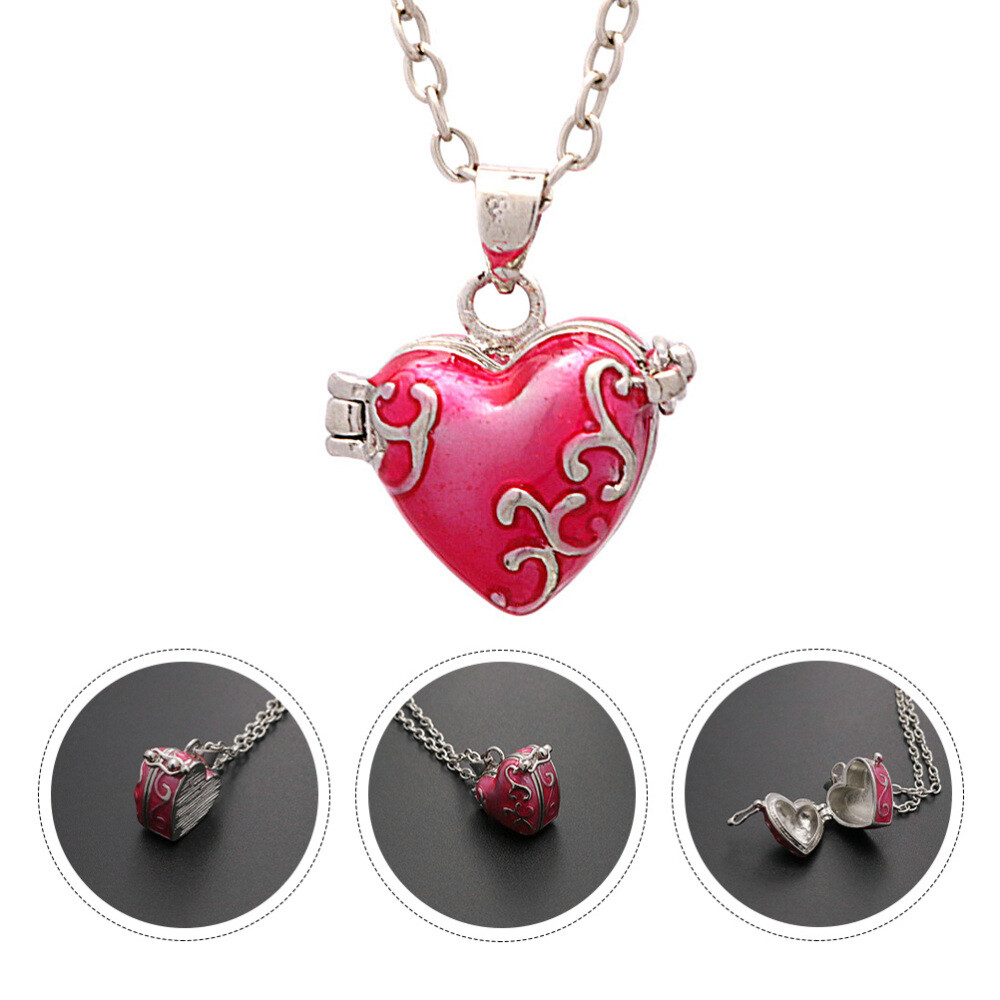 Brass Vintage Heart-shaped Pendant Can Openable Pet Ashes Hair Container
