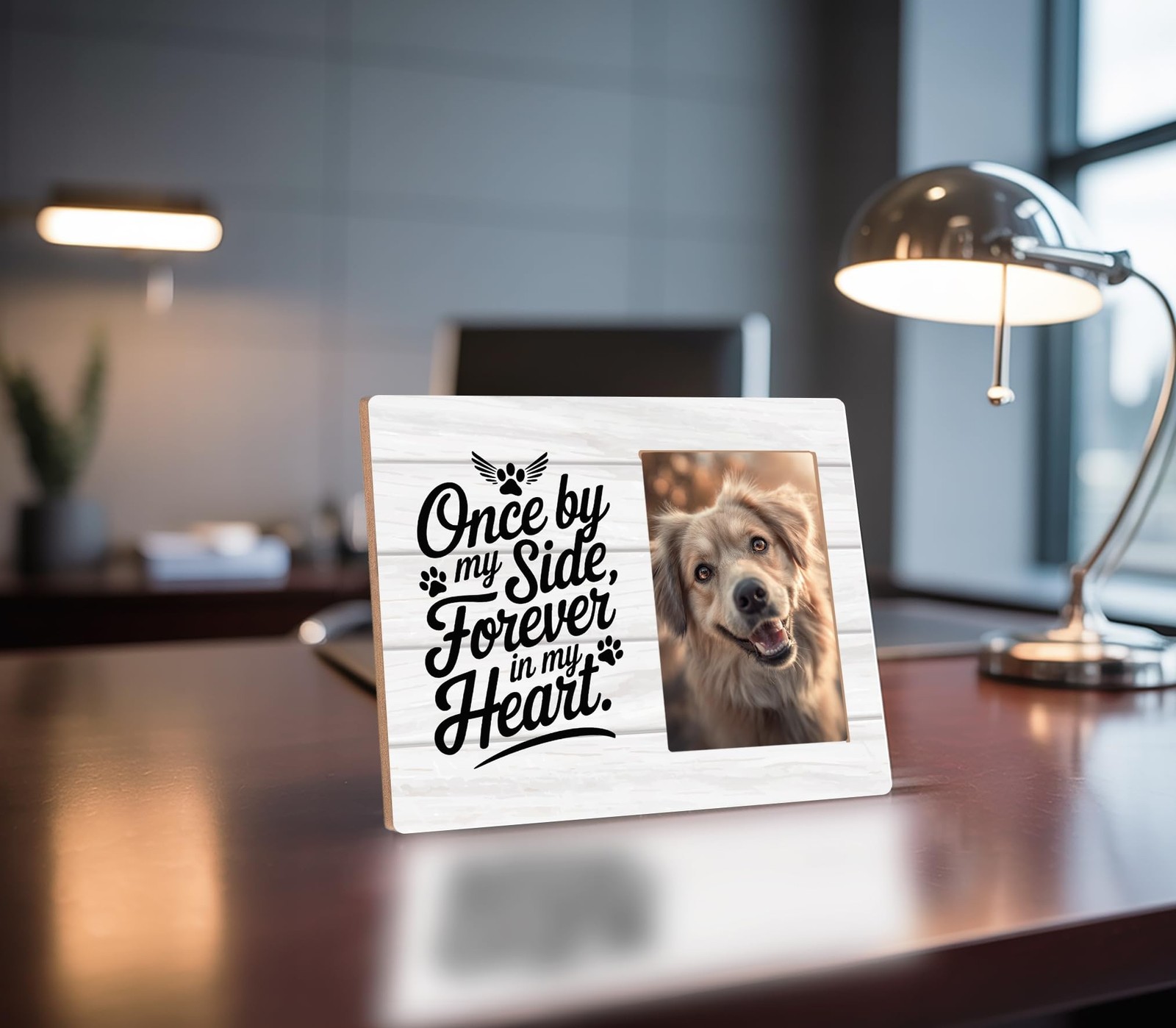 Pet Memorial Gifts for Dogs,Once by My Side Forever in My Heart,4×6 Picture F…