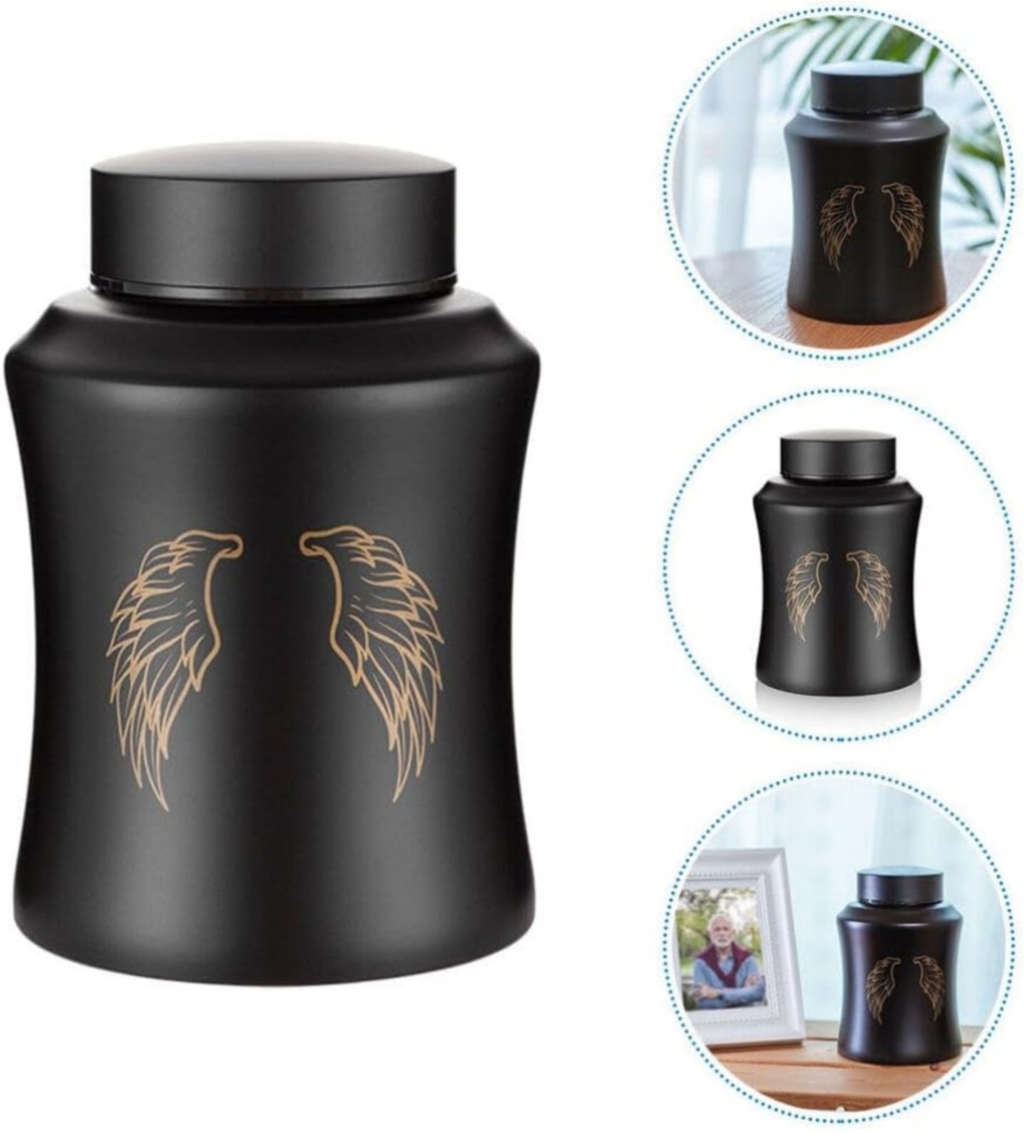 NEWDREAM Pet Urn Metal Matte Black