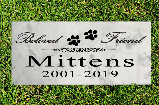 Customized Marble Cat Memorial Stone Personalized Grave Marker Pet Loss Gift