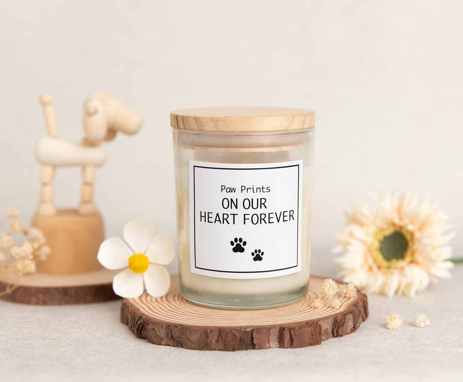 Paw Prints on Our Heart Forever Candle – Dog Memorial Gifts for Loss of Dog, …