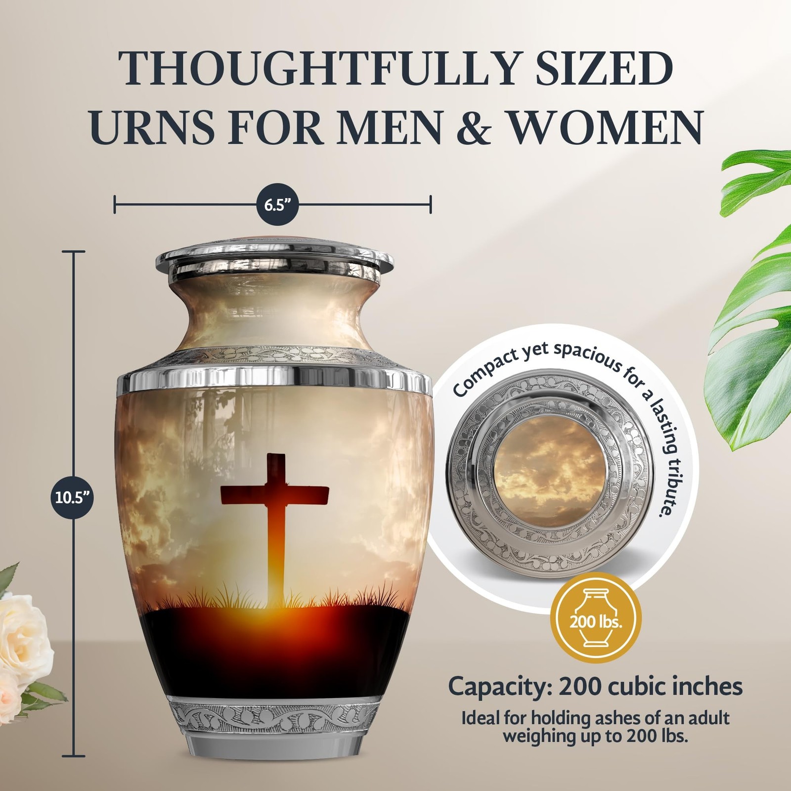 Transcendent Cross Urn for Ashes Adult Male/Female, Cremation Urns for Human …
