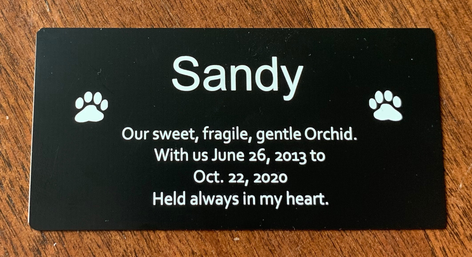 Pet Memorial Plaque (Durablack)