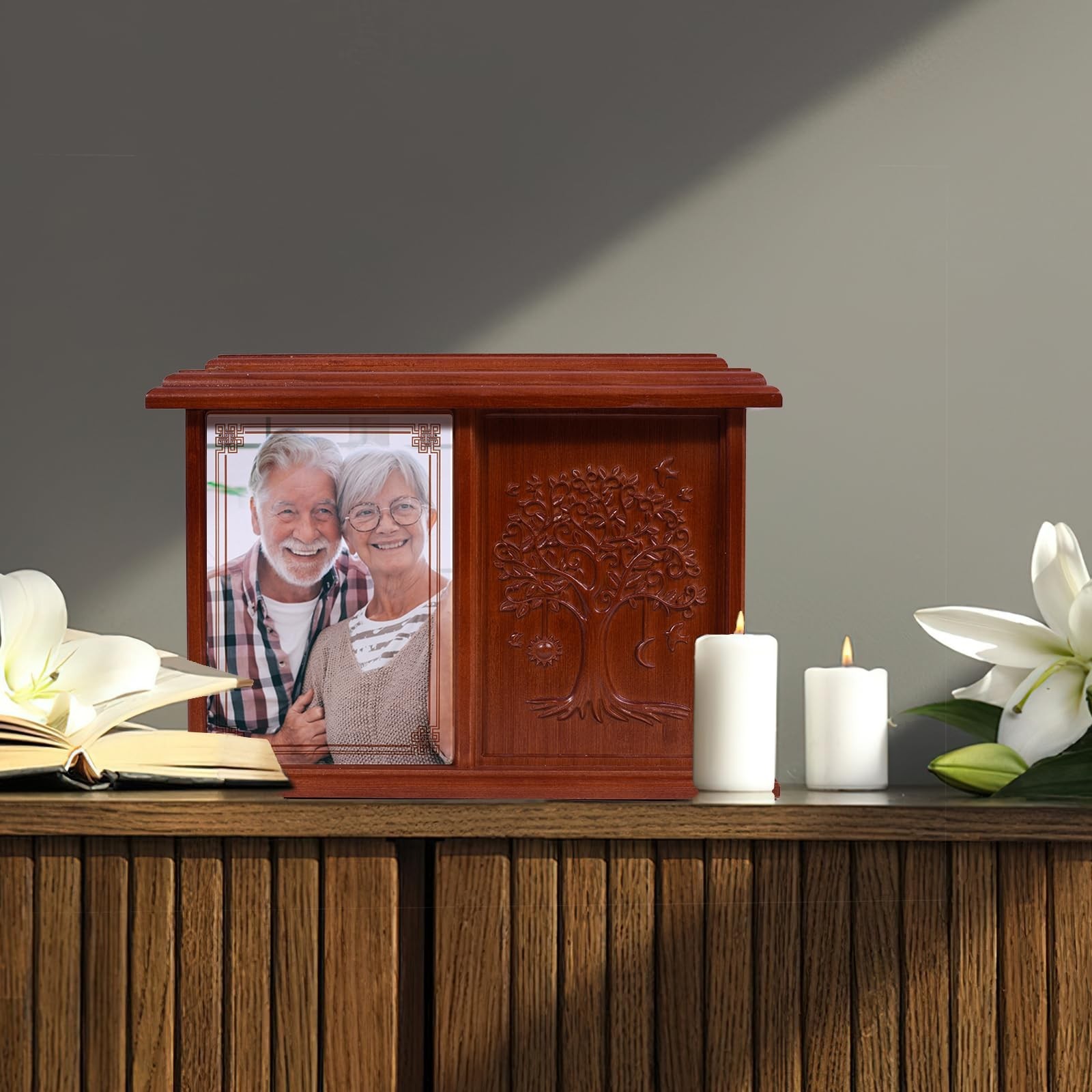 Double Urn for 2 Adults, Urns for Ashes for Man Women, Tree of Life Cremation…