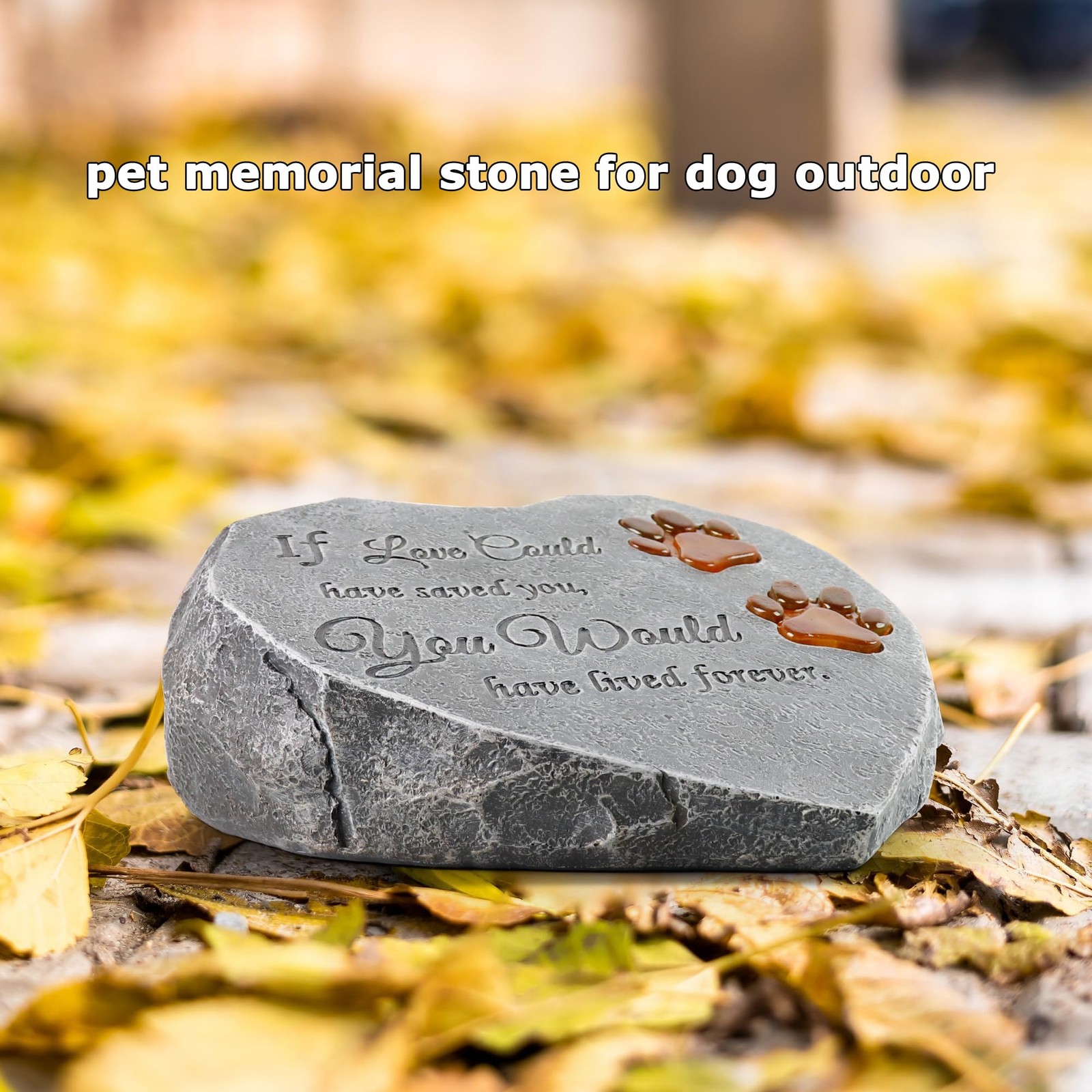 Solar Light Pet Memorial Stones Heart Shaped Dog Grave Markers Outdoor, Shinn…