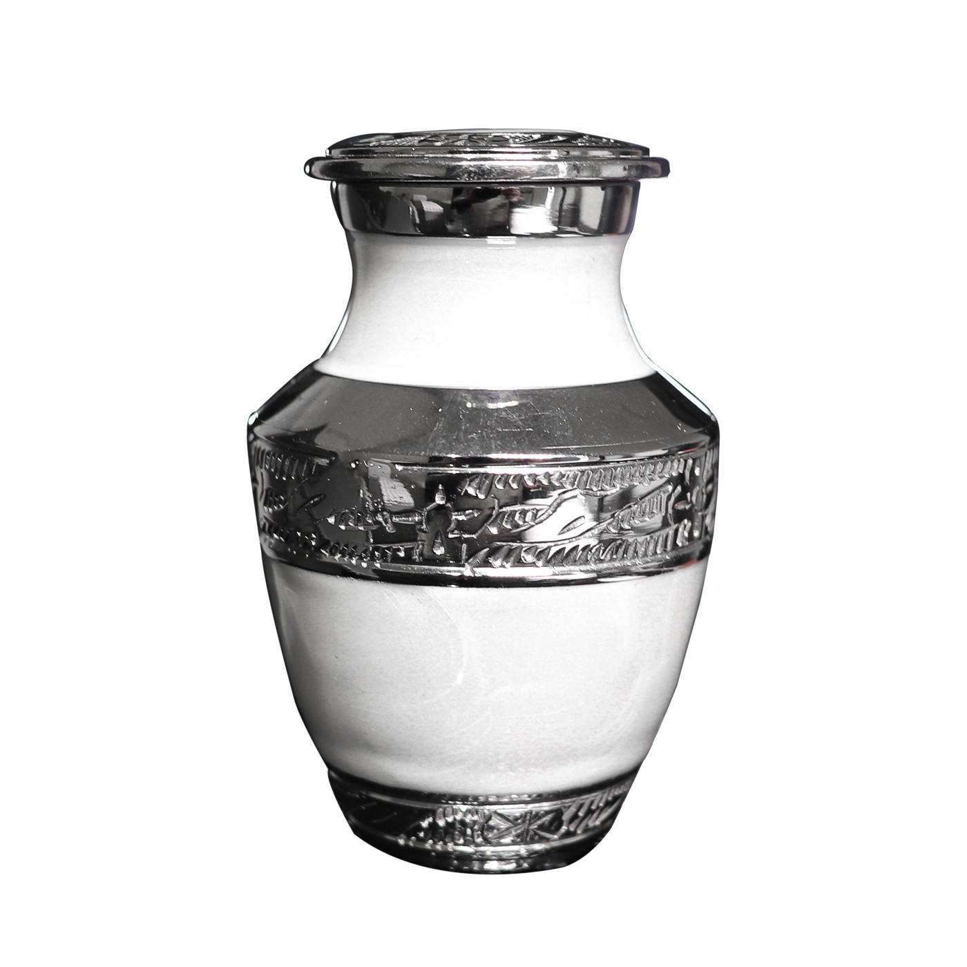 Pearl White Keepsake Cremation Urn for Ashes – Handcrafted Mini Memorial Urn