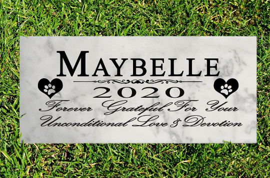 Personalized Marble Dog Memorial Stone Custom Grave Marker Pet Loss Gift