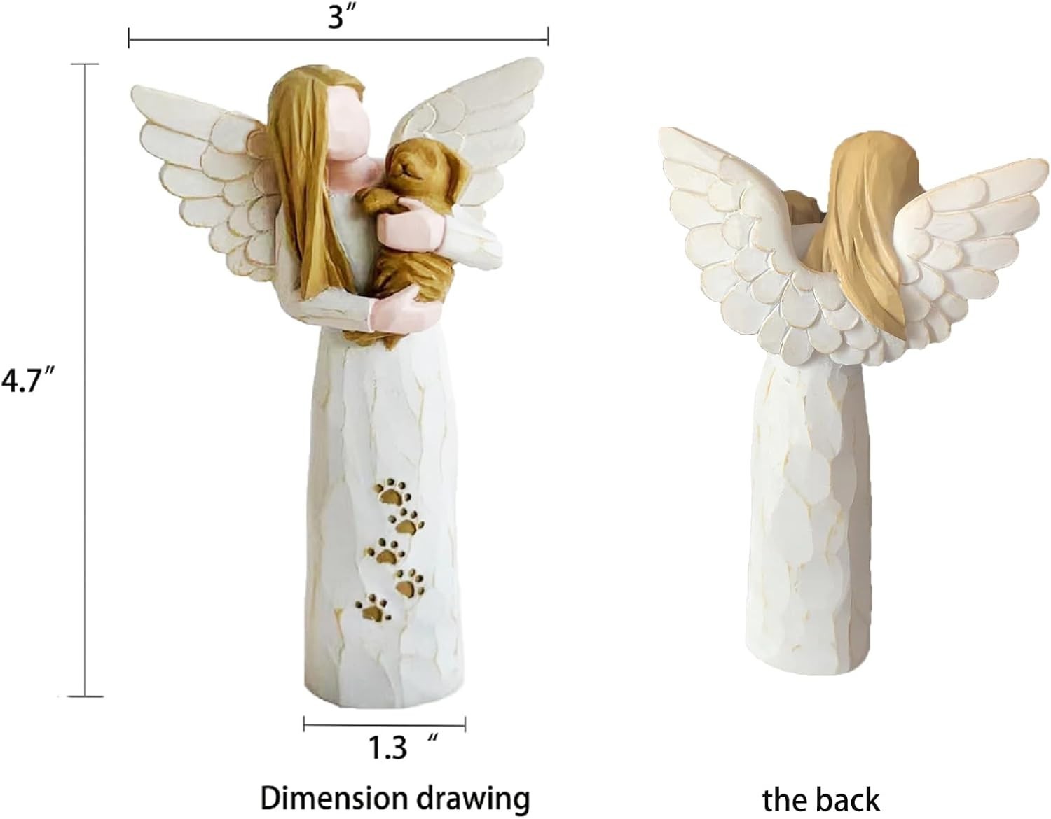 Lovely Indoor Angel Statue to Comfort in Pet Loss – Sympathy Gift for Dog Lovers
