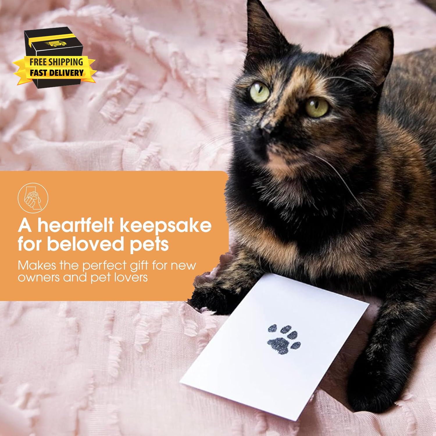 Paw Print Clean Touch Ink Pad Kit for Dogs and Cats, Pet Owner Keepsake, DIY Ink