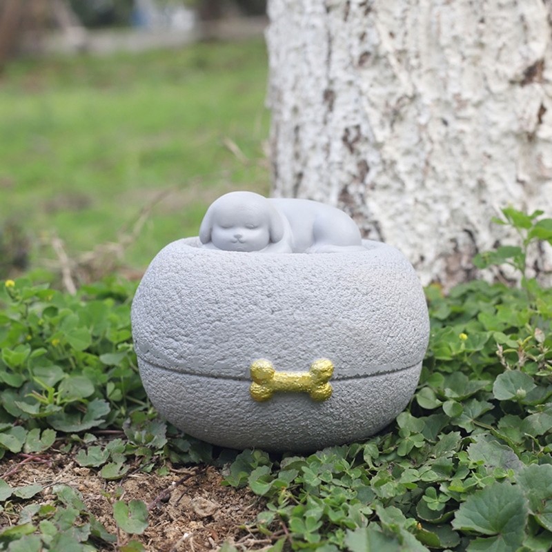 Elegant Pet Memorial Urn For Dog Cats Ashes Storage Resin Keepsakes Container