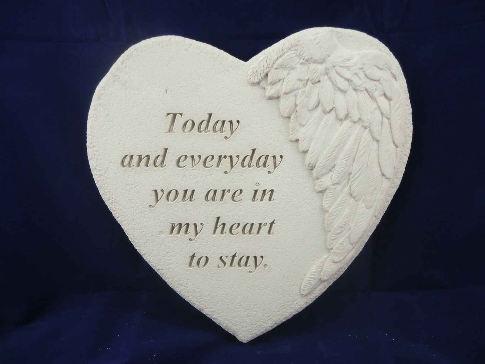Concrete Stone Memorial Heart Remembrance of Loved Person or Pet Hand Poured