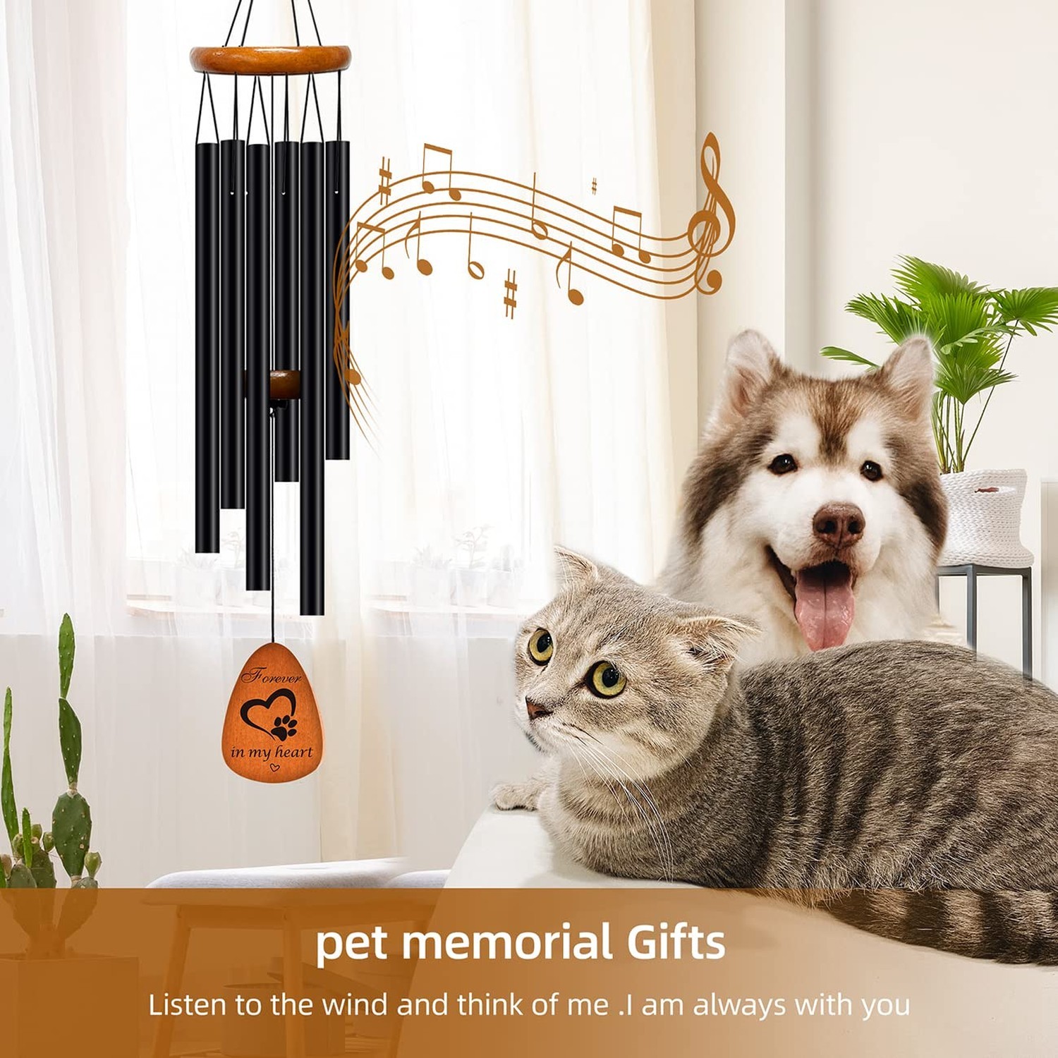 Pet Memorial Gifts Wind Chimes – Dog Cat Memorial Gift,Pet Lost Gifts,Bereave…