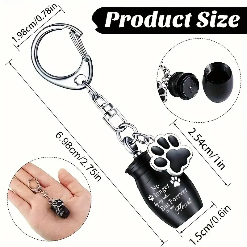 Pet Paw Print Urn Keychain Memorial Urn Pet Cremation