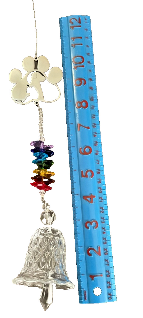 PET REMEMBRANCE MEMORIAL CRYSTAL BELL SUNCATCHER for your loved dog or cat – NIB