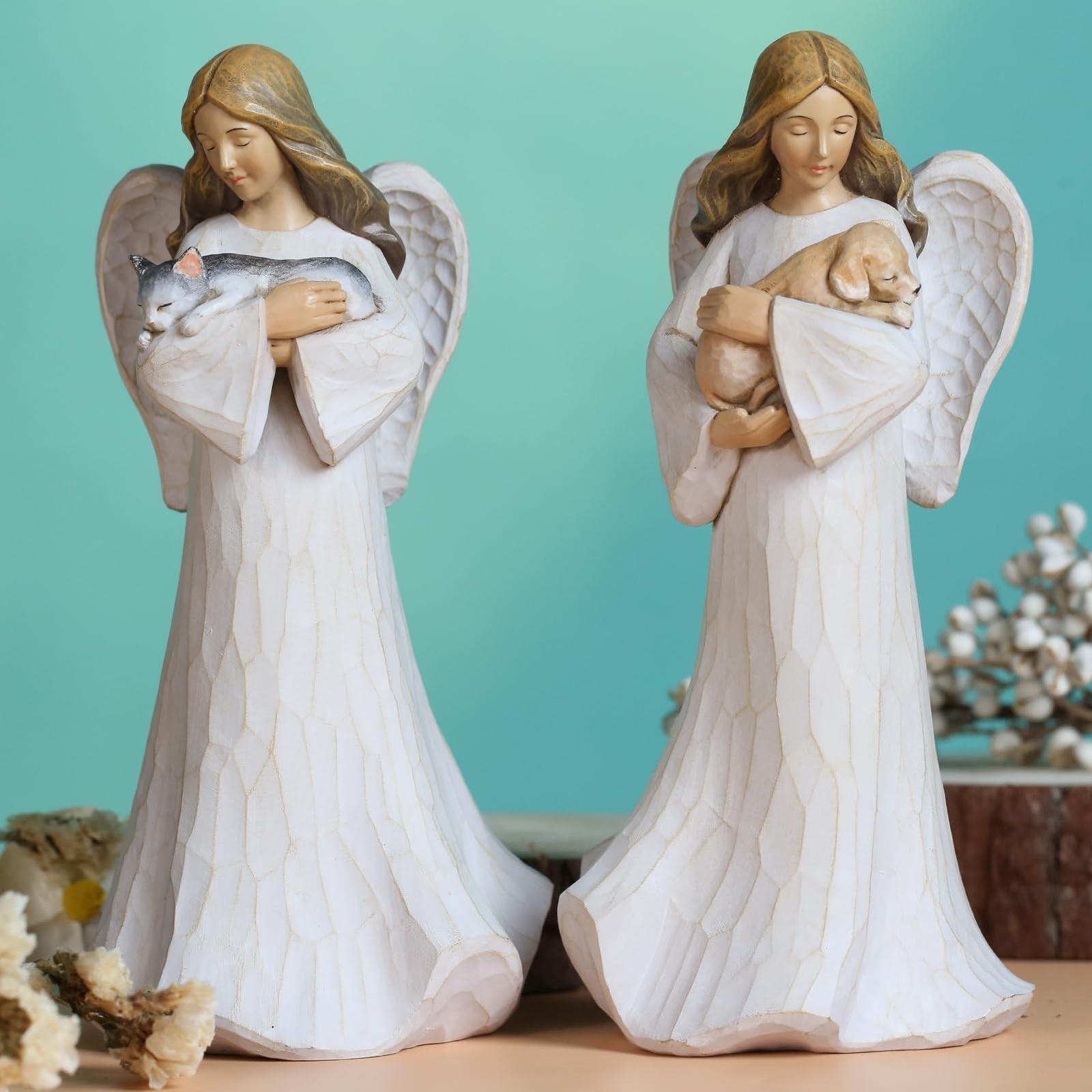 Dog Angel Figurines, 8 Inches Guardian Angel Gifts for Dog Lovers, Hand Paint…