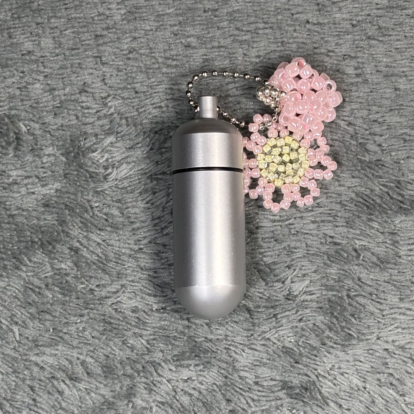 Cremation Ashes Keychain – Cremation Keepsake(pink flowers and pink heart)