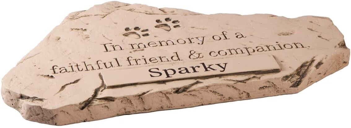 Personalized Pet Memorial Garden Stone NAME Dog Puppy Cat 3D Grave Marker Plaque