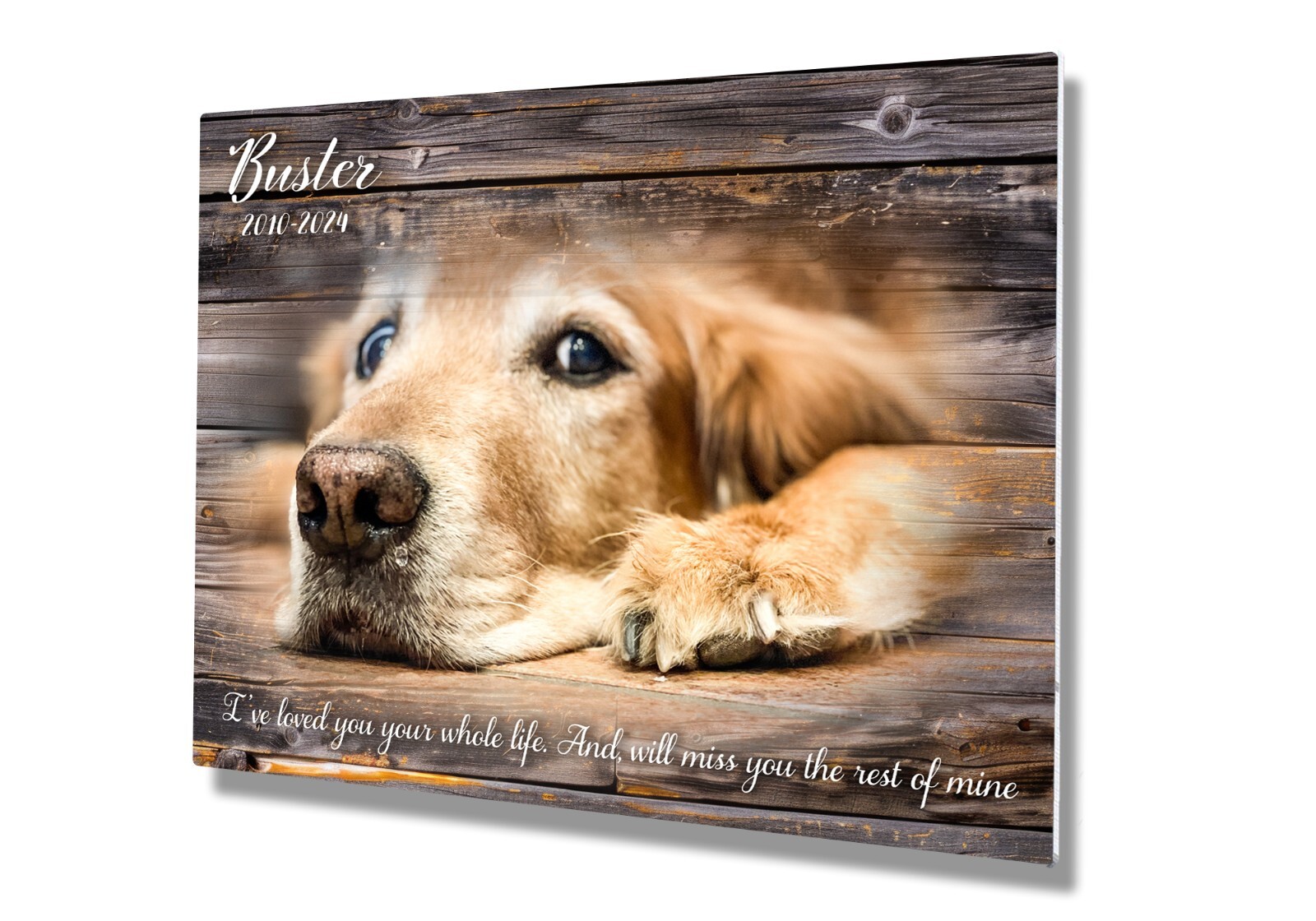 Personalized Pet Memorial Gift with Photo of your Dog Custom Metal Print
