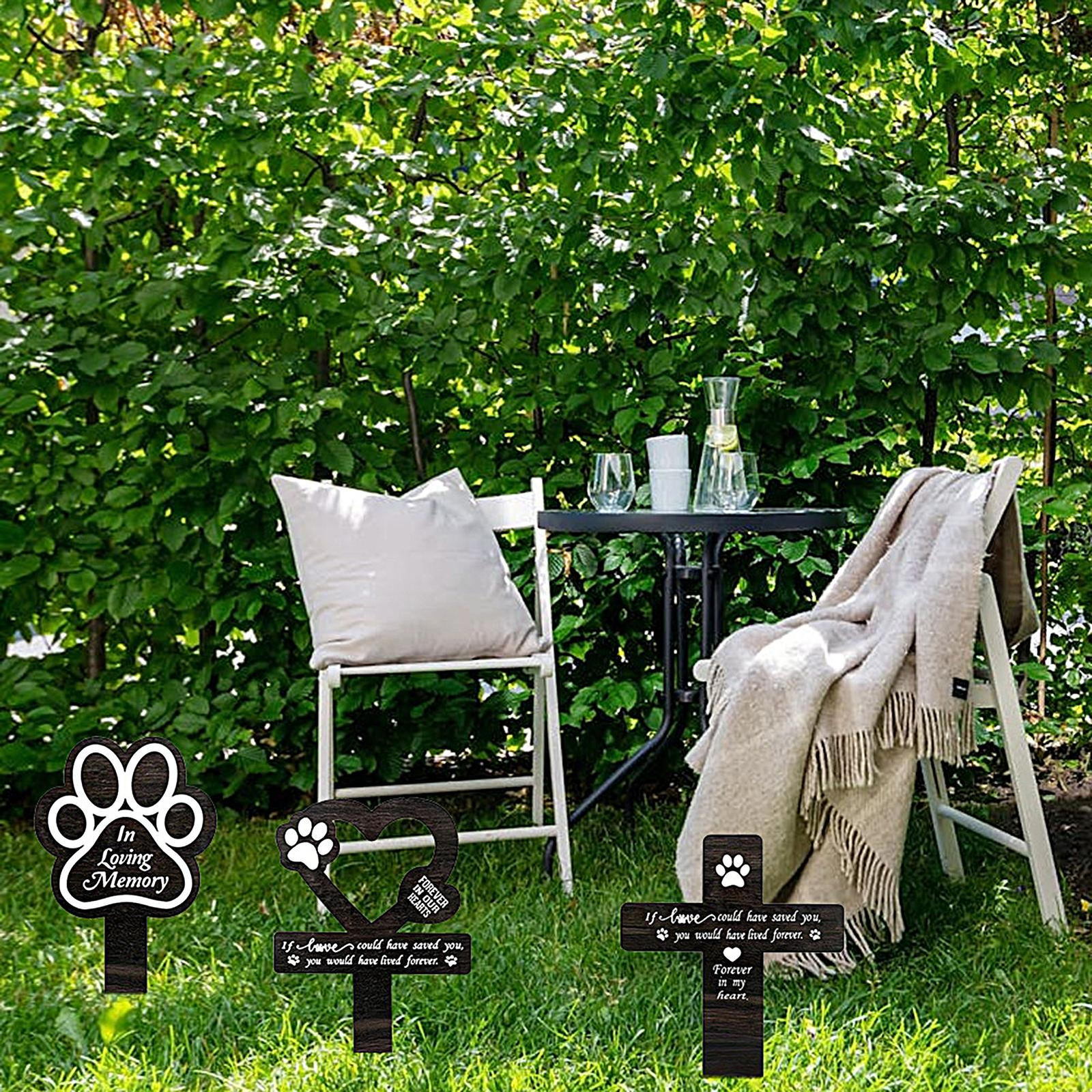 Pet Memorial Graves Markers Dog Cemetery Garden Memorial Stake Grave Decor Cross