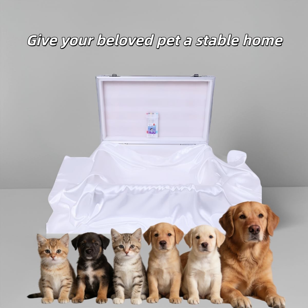YZOOF Pet Memorial Casket Elegant Dog Cat Burial Box Premium Waterproof Durab…