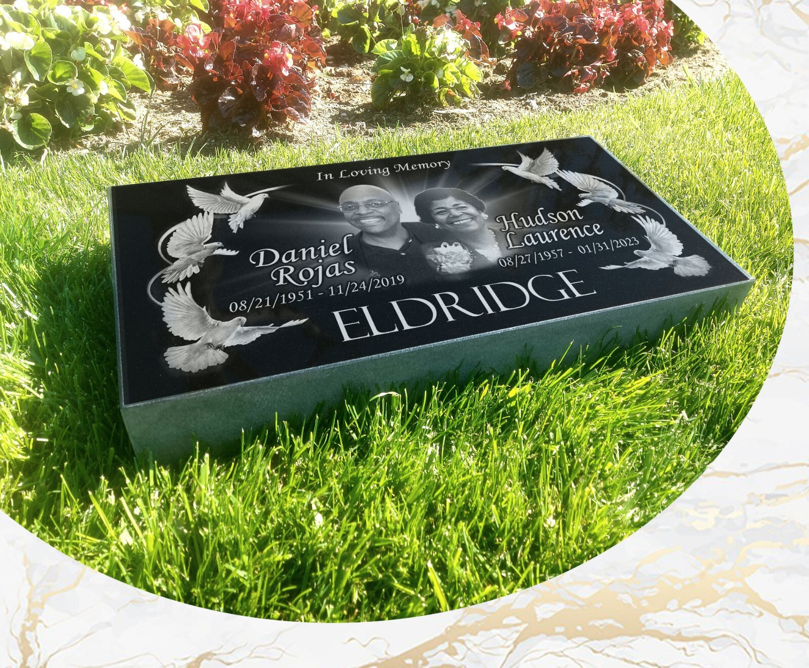 16″х8″х3″ inch Large Pet Headstone  Diamond Engraved on the Grave Marker Granite