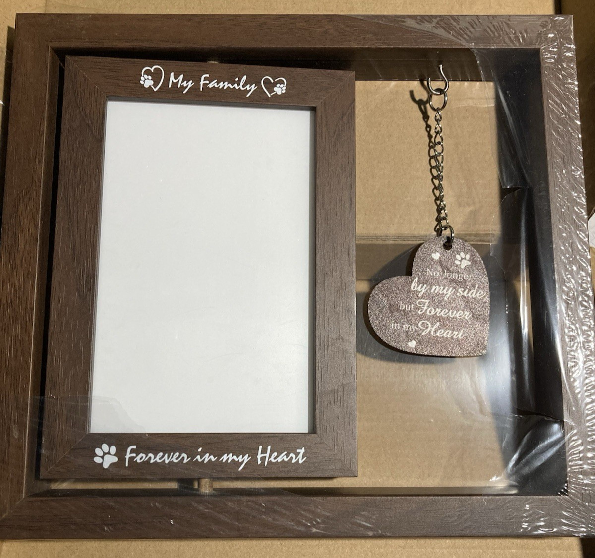 Pet Memorial Gifts for Dogs Cats – Rotating Wooden Picture Frame for 4×6 Photo