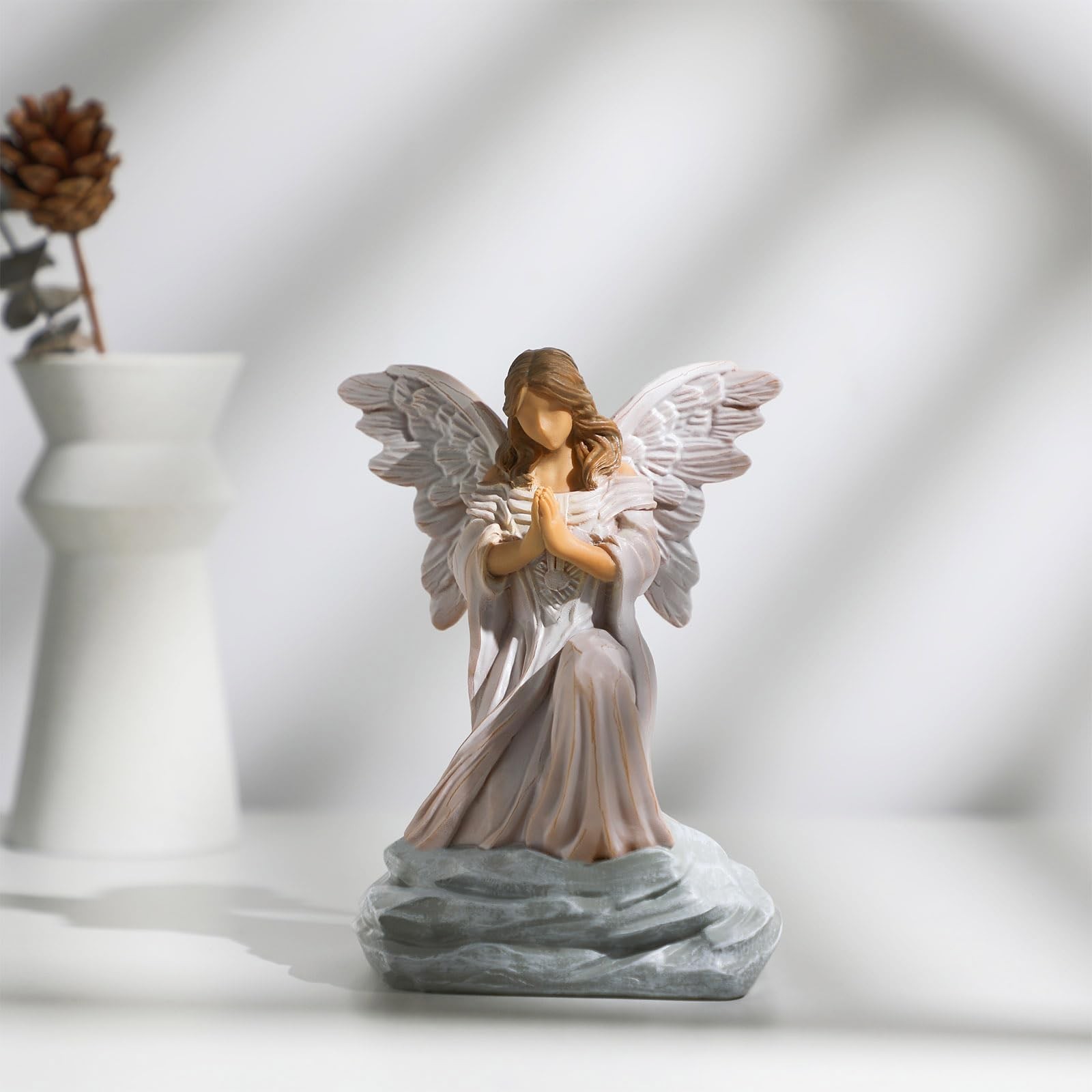 Guardian Angel Statue with Praying Hands – Sympathy, Remembrance, Healing, an…